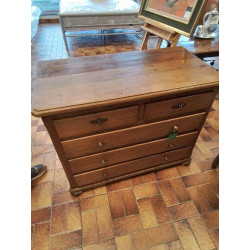 COMMODE BOIS MASSIF 5 TIROIRS 