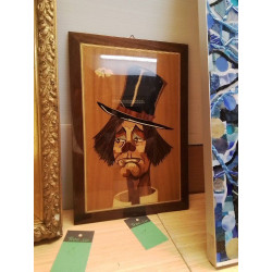 CADRE CLOWN MARQUETERIE 
