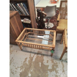 TABLE BAMBOO ET VERRE LA PIECE