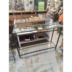 CONSOLE METAL ET VERRE 