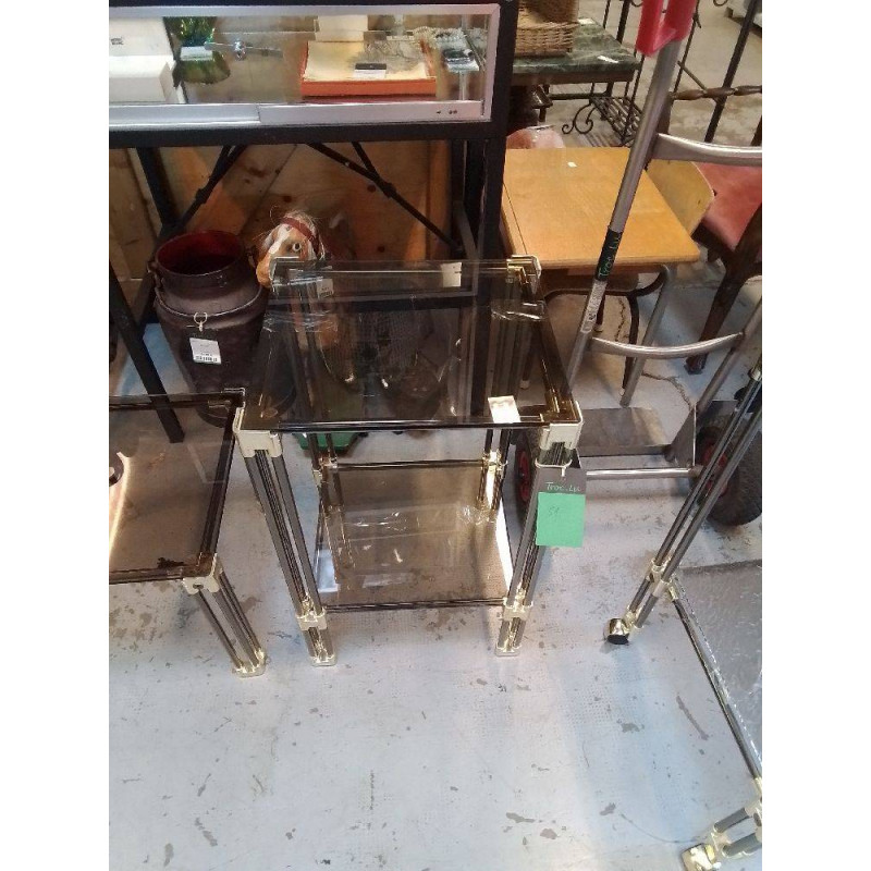 TABLE D’APPOINT METAL ET VERRE