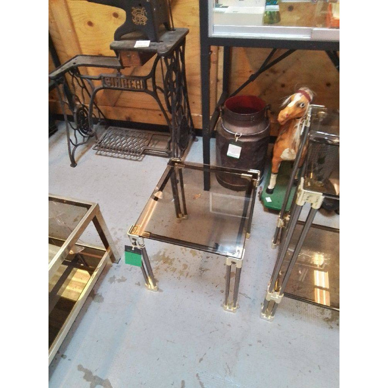 BOUT DE CANAPE METAL ET VERRE