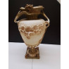 VASE ART NOUVEAU BISCUIT À DÉCOR DE FLEURS BOHMIA 
