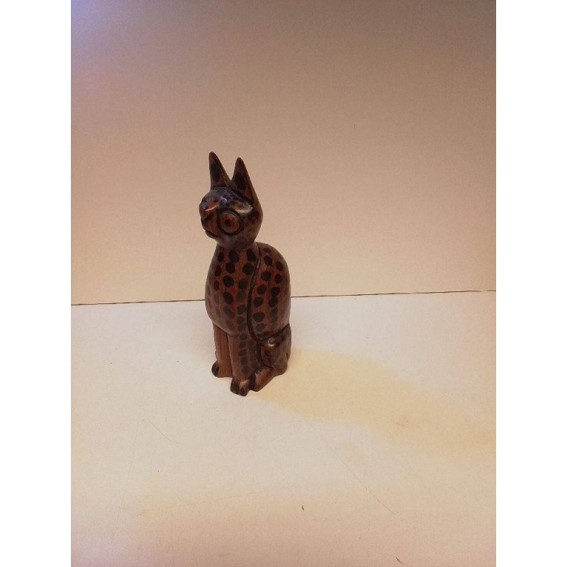 STATUETTE CHAT EN BOIS