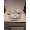 LOT VAISSELLE LIMOGES FLEUR ET OISEAUX