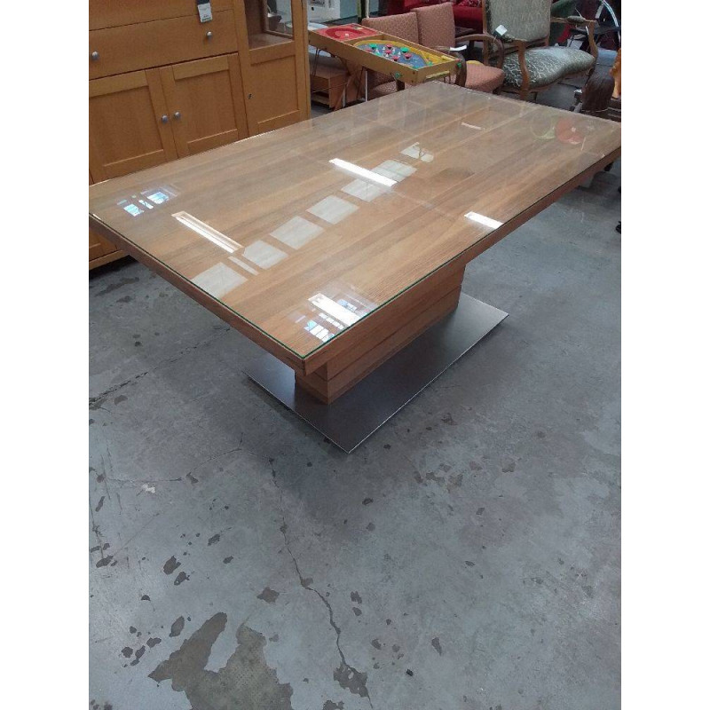 TABLE PLATEAU VERRE PIETEMENT CENTRALE 
