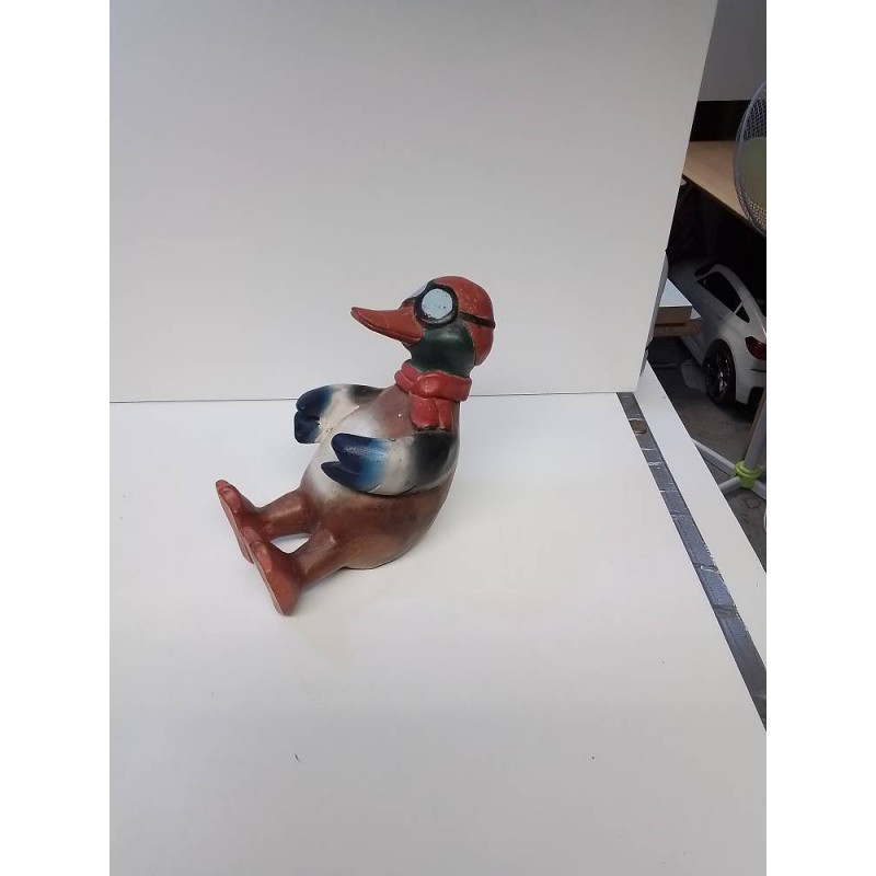 STATUETTE EN BOIS CANARD AVIATEUR