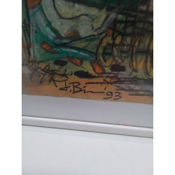 FUSAIN ABSTRAIT SIGNÉE 