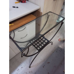 DESSERTE METAL ET VERRE 