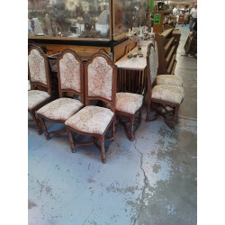LOT 6 CHAISES TISSU BLANC...
