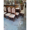 LOT 6 CHAISES TISSU BLANC FLORAL