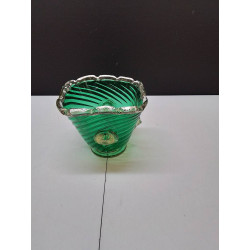 VASE EN VERRE ET TETE DE LION