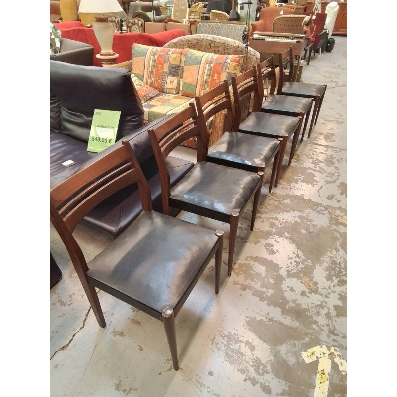 LOT DE 6 CHAISES SCANDINAVE EN TECK 